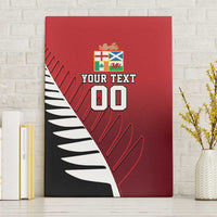 Custom British Lions New Zealand Canvas Wall Art Half Black Fern LT9 Without Frame Red - Polynesian Pride