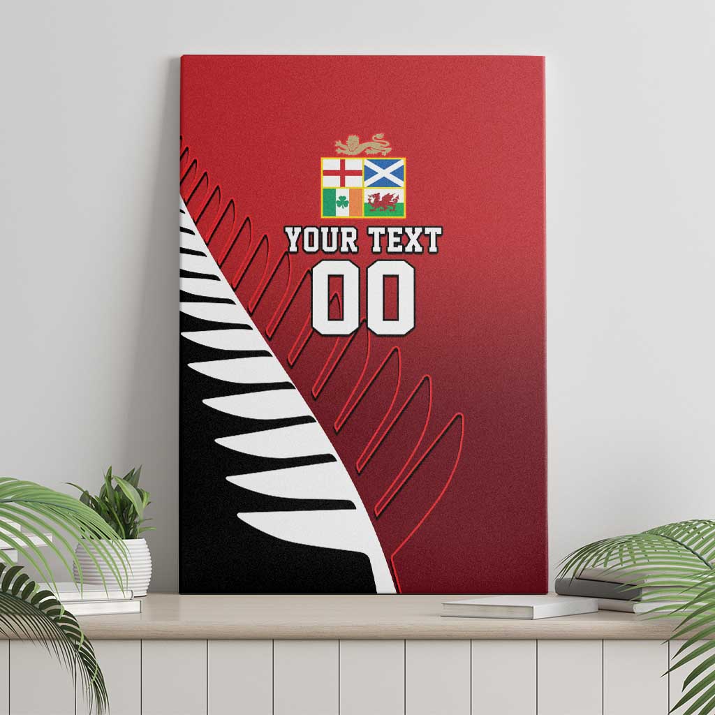 Custom British Lions New Zealand Canvas Wall Art Half Black Fern LT9 - Polynesian Pride