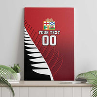 Custom British Lions New Zealand Canvas Wall Art Half Black Fern LT9 - Polynesian Pride