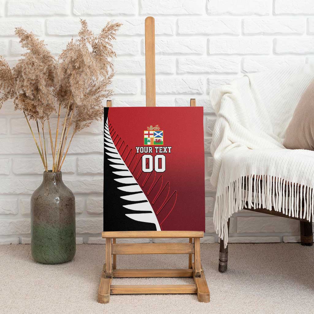 Custom British Lions New Zealand Canvas Wall Art Half Black Fern LT9 - Polynesian Pride