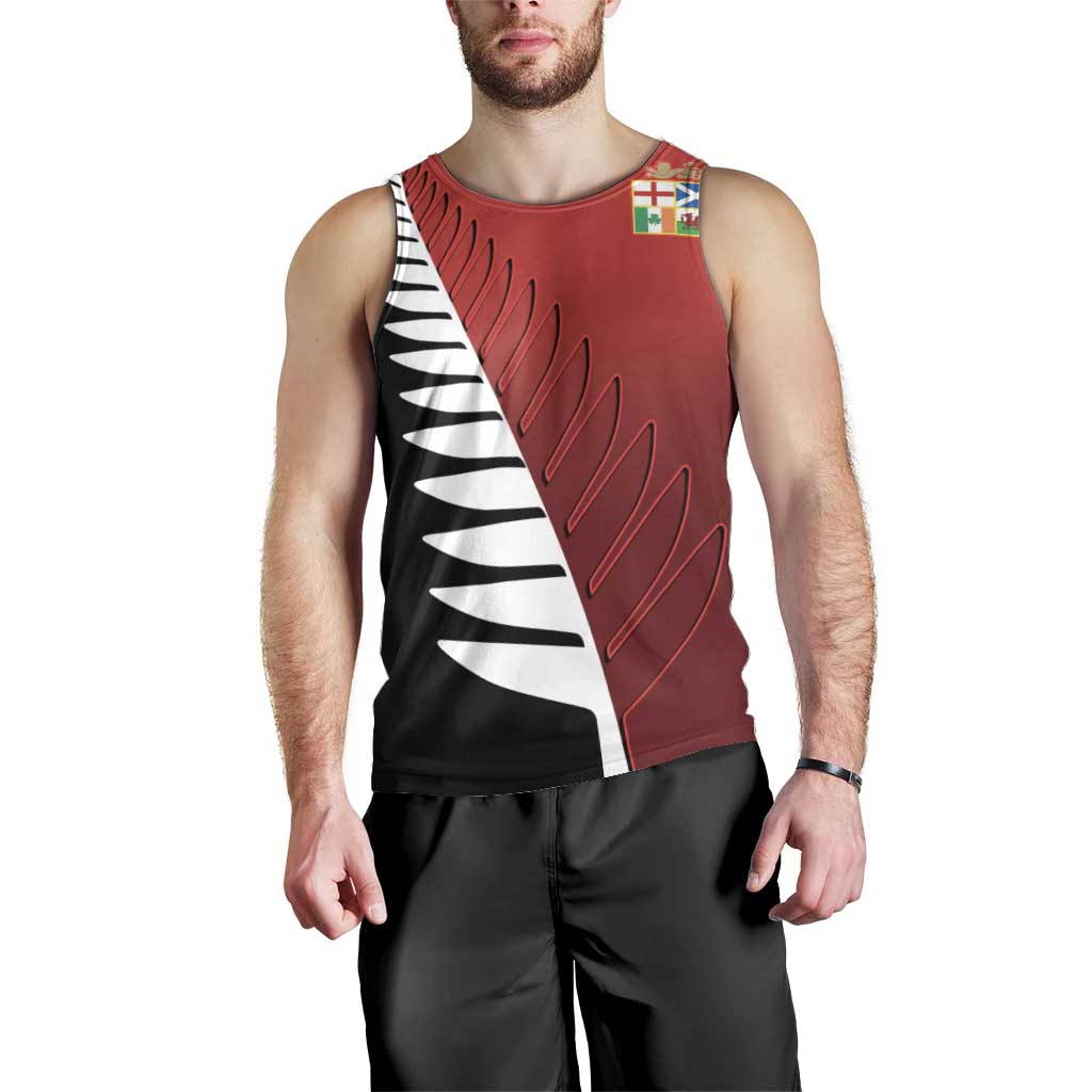 Custom British Lions New Zealand Men Tank Top Half Black Fern LT9 - Polynesian Pride