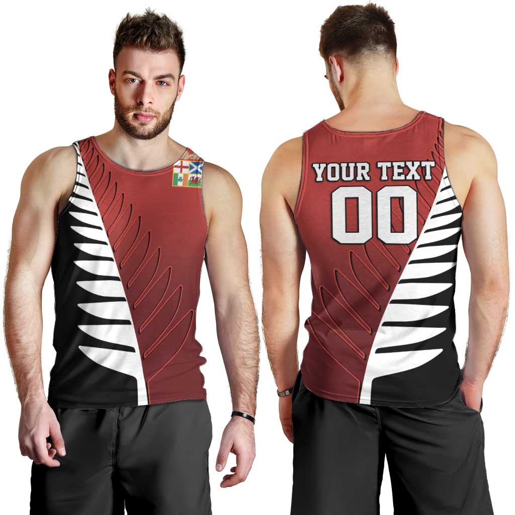 Custom British Lions New Zealand Men Tank Top Half Black Fern LT9 - Polynesian Pride