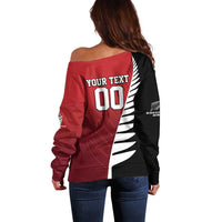 Custom British Lions New Zealand Off Shoulder Sweater Half Black Fern LT9 - Polynesian Pride