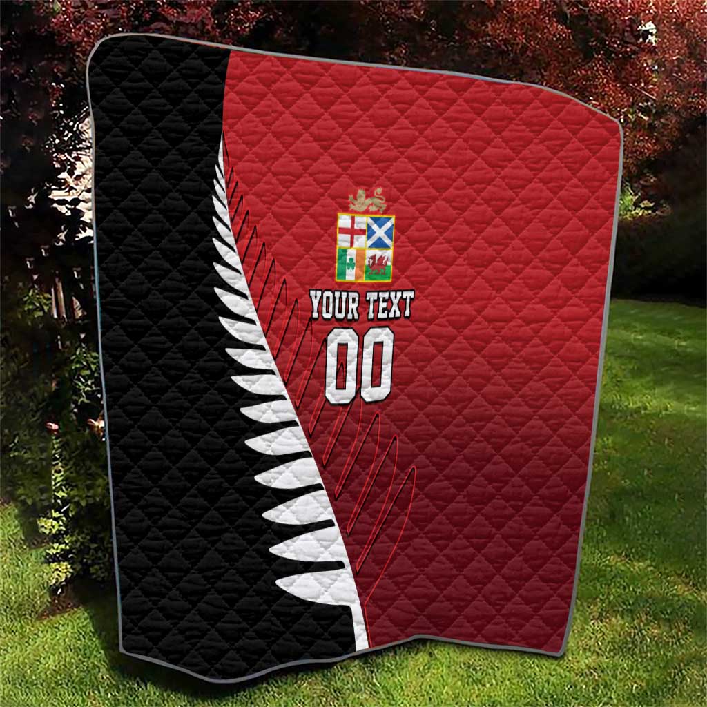 Custom British Lions New Zealand Quilt Half Black Fern LT9 - Polynesian Pride