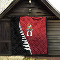 Custom British Lions New Zealand Quilt Half Black Fern LT9 - Polynesian Pride