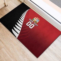Custom British Lions New Zealand Rubber Doormat Half Black Fern LT9 - Polynesian Pride