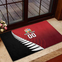 Custom British Lions New Zealand Rubber Doormat Half Black Fern LT9 - Polynesian Pride