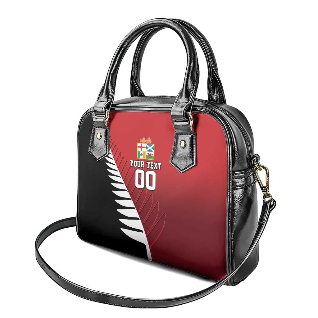 Custom British Lions New Zealand Shoulder Handbag Half Black Fern LT9 - Polynesian Pride