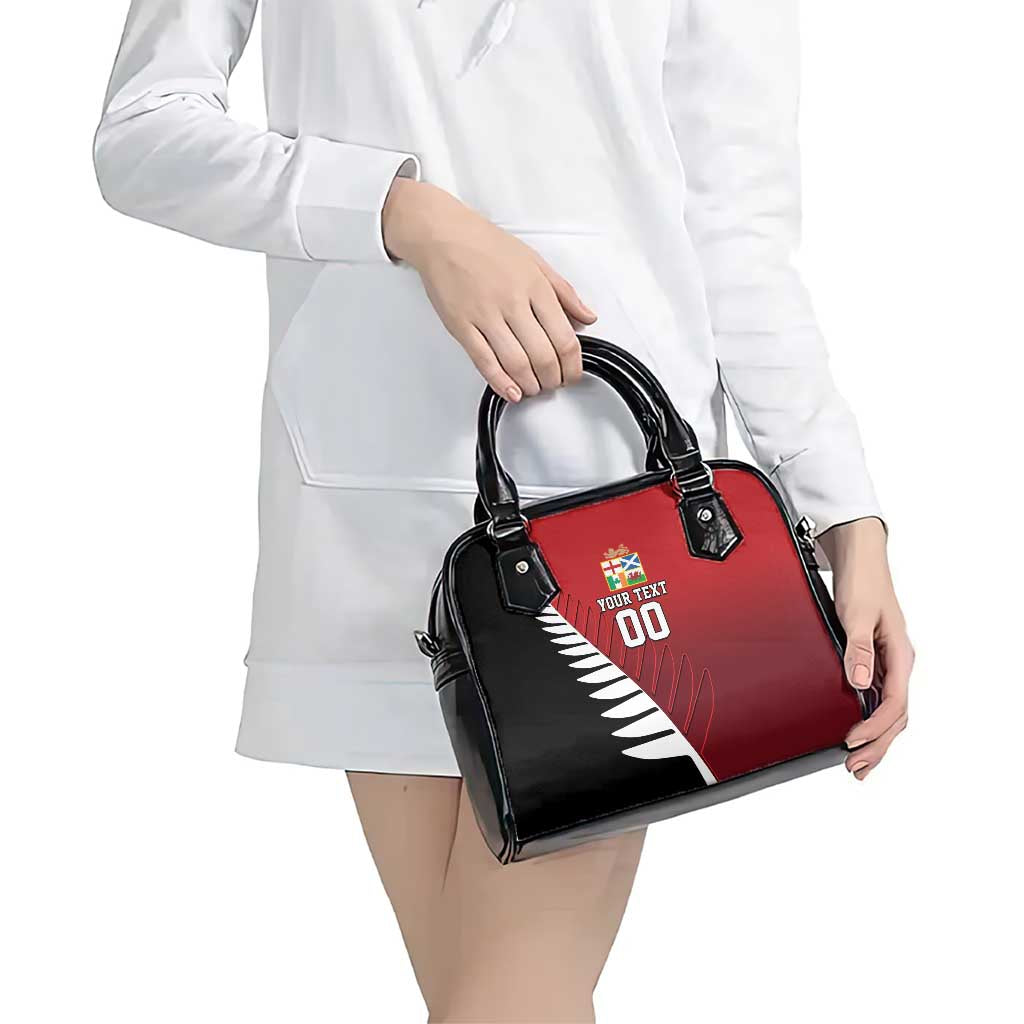 Custom British Lions New Zealand Shoulder Handbag Half Black Fern LT9 - Polynesian Pride