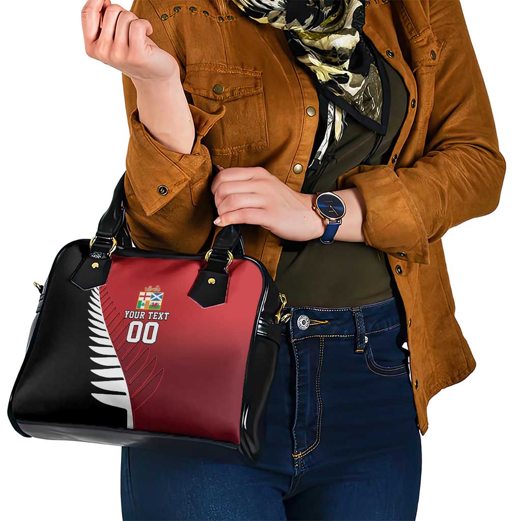 Custom British Lions New Zealand Shoulder Handbag Half Black Fern LT9 - Polynesian Pride
