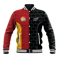 Custom British Lions New Zealand Baseball Jacket Sporty Style LT9 Unisex Black - Polynesian Pride