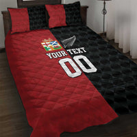 Custom British Lions New Zealand Quilt Bed Set Sporty Style LT9 Black - Polynesian Pride