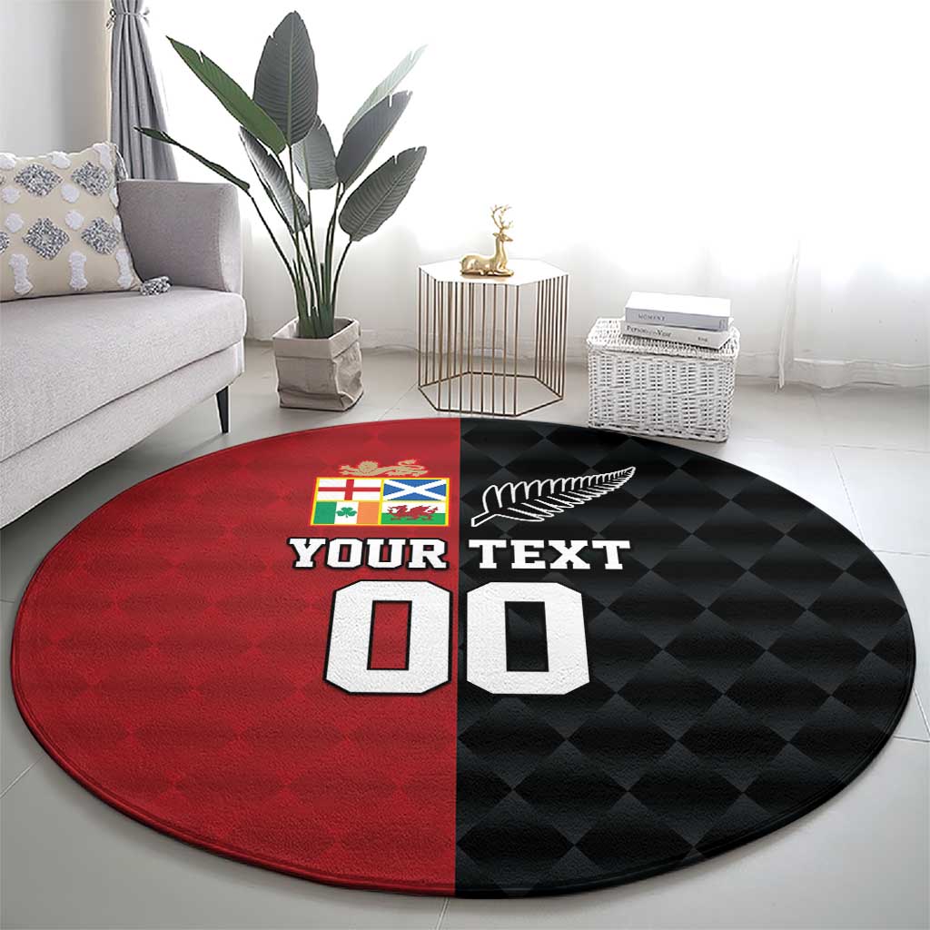 Custom British Lions New Zealand Round Carpet Sporty Style LT9 - Polynesian Pride