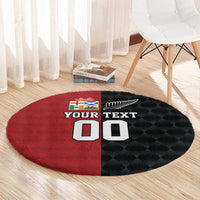 Custom British Lions New Zealand Round Carpet Sporty Style LT9 - Polynesian Pride