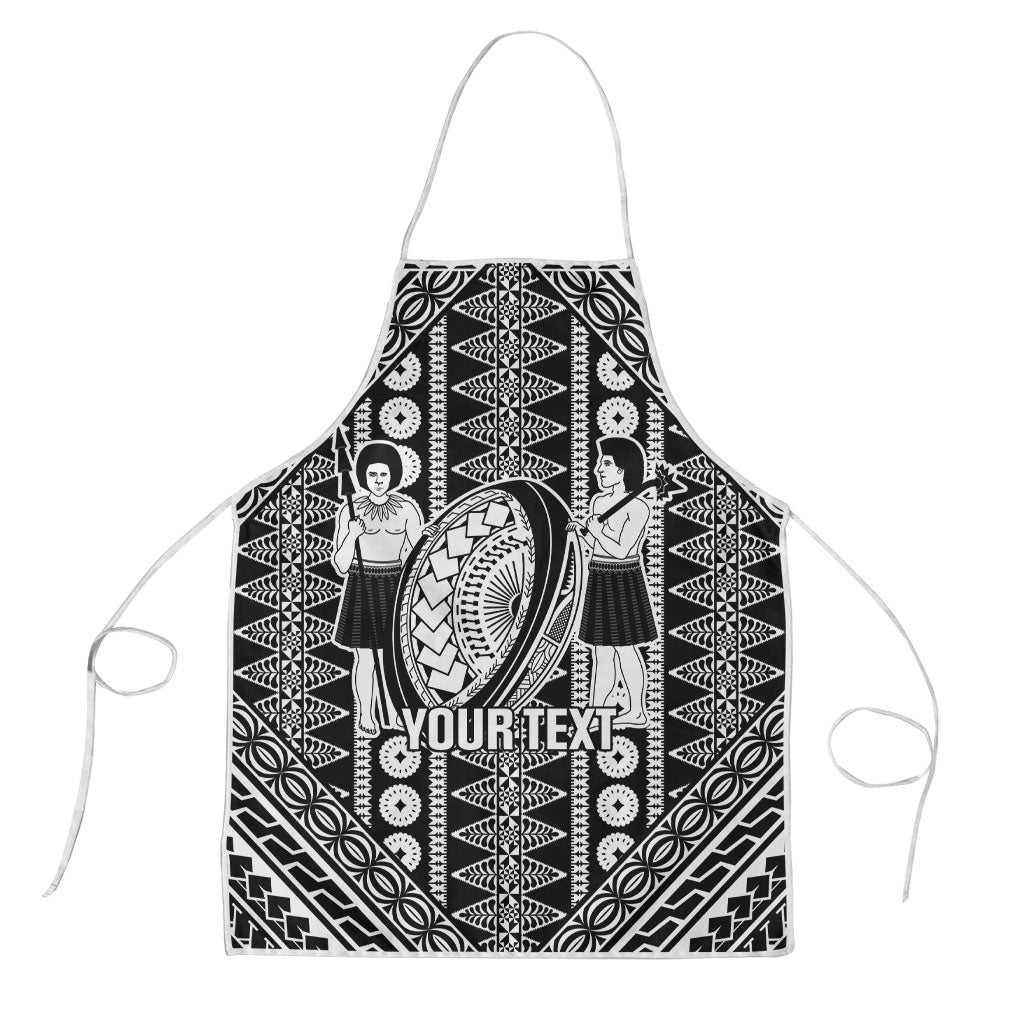 Fiji Custom Rugby National Heritage Apron Black Traditional Masi Inspired LT9 Black - Polynesian Pride