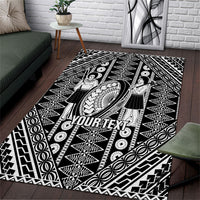 Fiji Custom Rugby National Heritage Area Rug Black Traditional Masi Inspired LT9 Black - Polynesian Pride