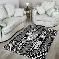 Fiji Custom Rugby National Heritage Area Rug Black Traditional Masi Inspired LT9 - Polynesian Pride