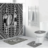 Fiji Custom Rugby National Heritage Bathroom Set Black Traditional Masi Inspired LT9 Bathroom Set (4 pcs) Black - Polynesian Pride