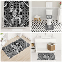 Fiji Custom Rugby National Heritage Bathroom Set Black Traditional Masi Inspired LT9 - Polynesian Pride