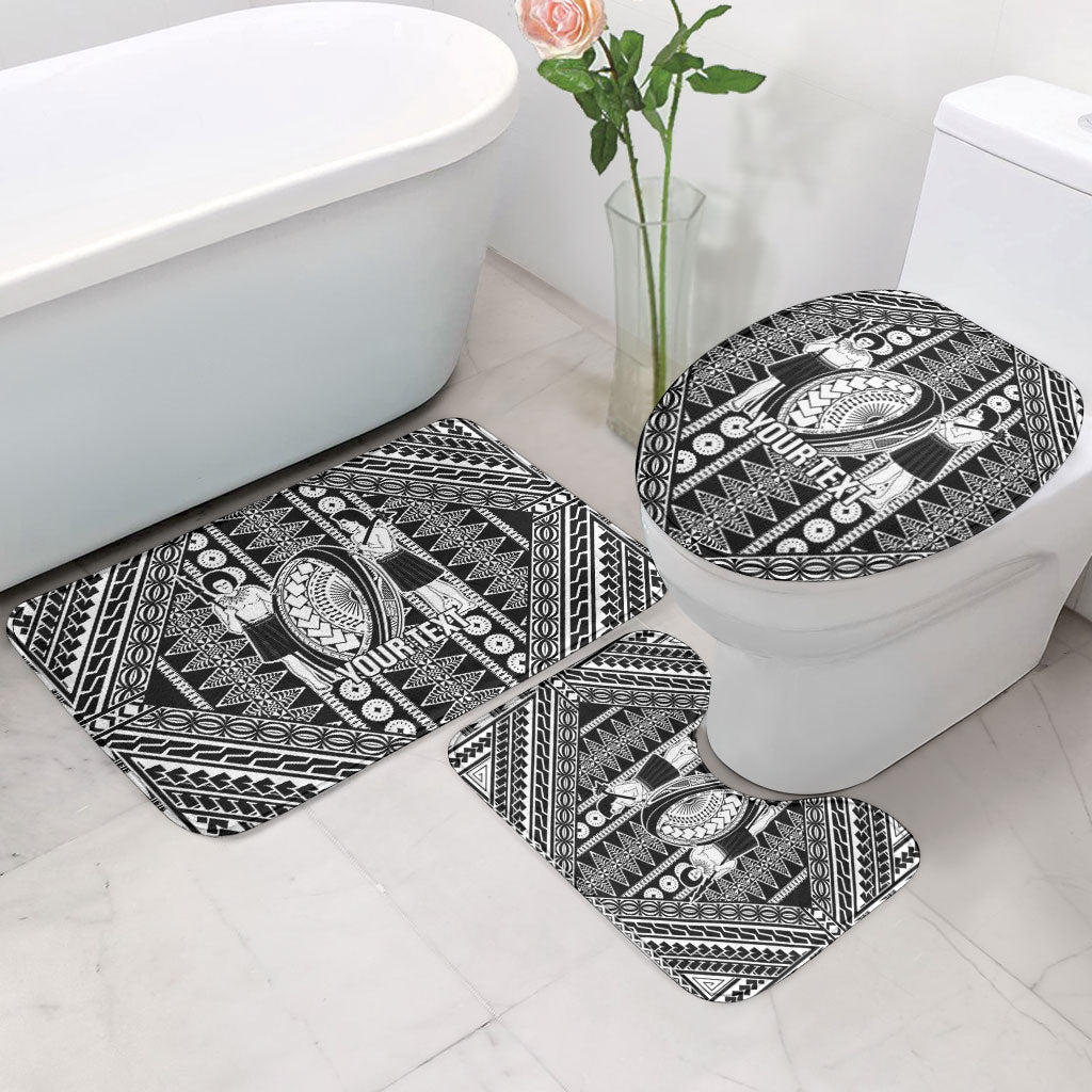 Fiji Custom Rugby National Heritage Bathroom Set Black Traditional Masi Inspired LT9 - Polynesian Pride