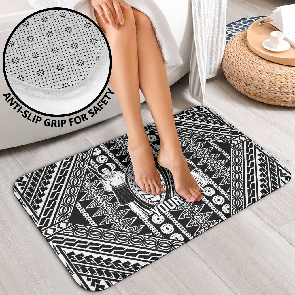 Fiji Custom Rugby National Heritage Bathroom Set Black Traditional Masi Inspired LT9 - Polynesian Pride