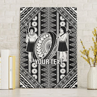 Fiji Custom Rugby National Heritage Canvas Wall Art Black Traditional Masi Inspired LT9 Without Frame Black - Polynesian Pride