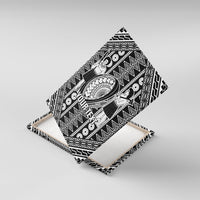 Fiji Custom Rugby National Heritage Canvas Wall Art Black Traditional Masi Inspired LT9 With Frame Black - Polynesian Pride