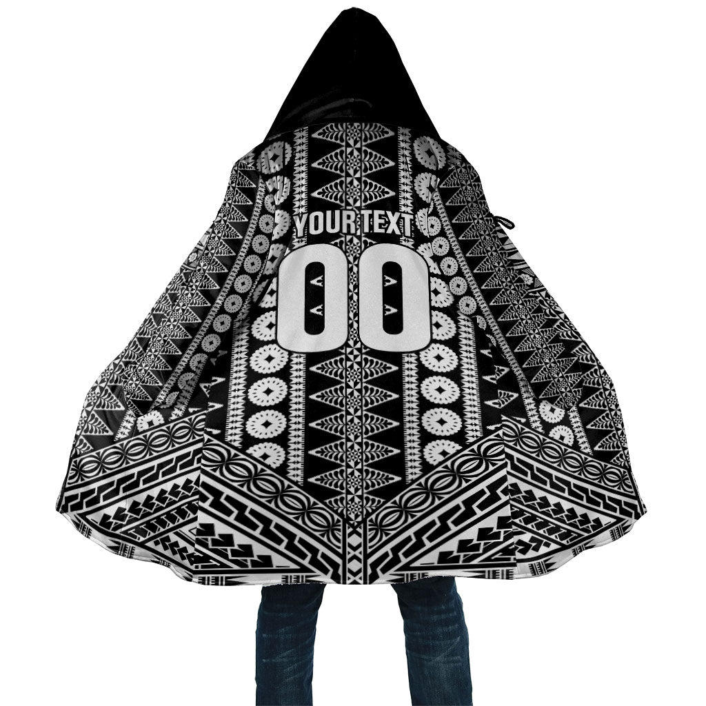 Fiji Custom Rugby National Heritage Cloak Black Traditional Masi Inspired LT9 Unisex Black - Polynesian Pride