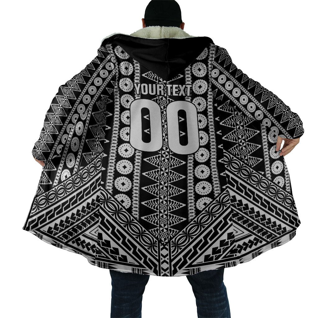 Fiji Custom Rugby National Heritage Cloak Black Traditional Masi Inspired LT9 - Polynesian Pride