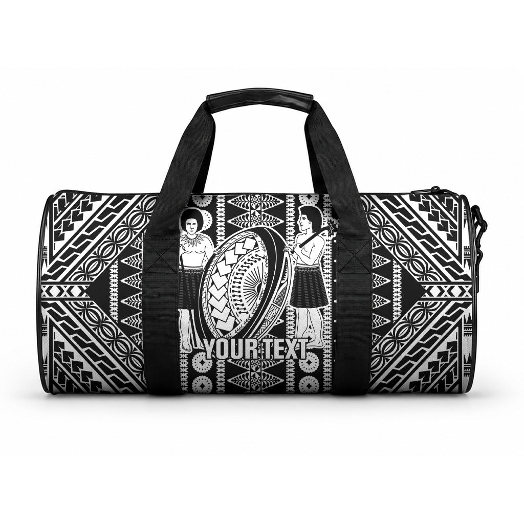 Fiji Custom Rugby National Heritage Duffle Bag Black Traditional Masi Inspired LT9 One size Black - Polynesian Pride