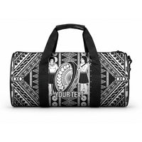 Fiji Custom Rugby National Heritage Duffle Bag Black Traditional Masi Inspired LT9 One size Black - Polynesian Pride