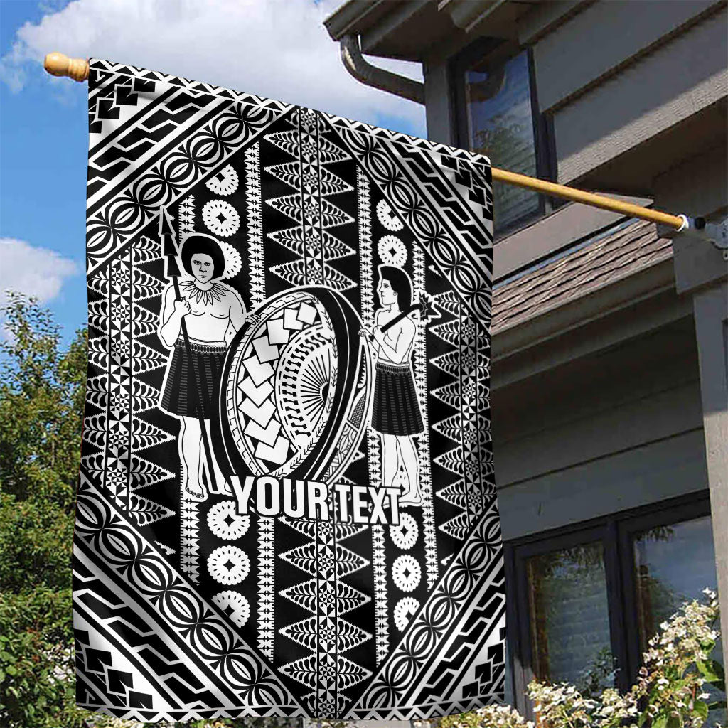 Fiji Custom Rugby National Heritage Garden Flag Black Traditional Masi Inspired LT9 - Polynesian Pride