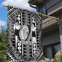 Fiji Custom Rugby National Heritage Garden Flag Black Traditional Masi Inspired LT9 - Polynesian Pride