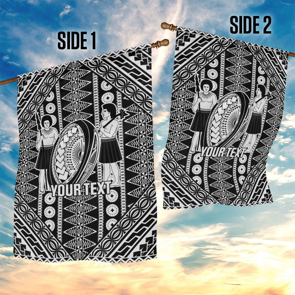 Fiji Custom Rugby National Heritage Garden Flag Black Traditional Masi Inspired LT9 - Polynesian Pride