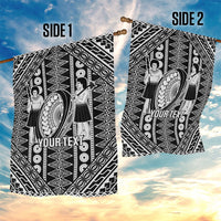 Fiji Custom Rugby National Heritage Garden Flag Black Traditional Masi Inspired LT9 - Polynesian Pride