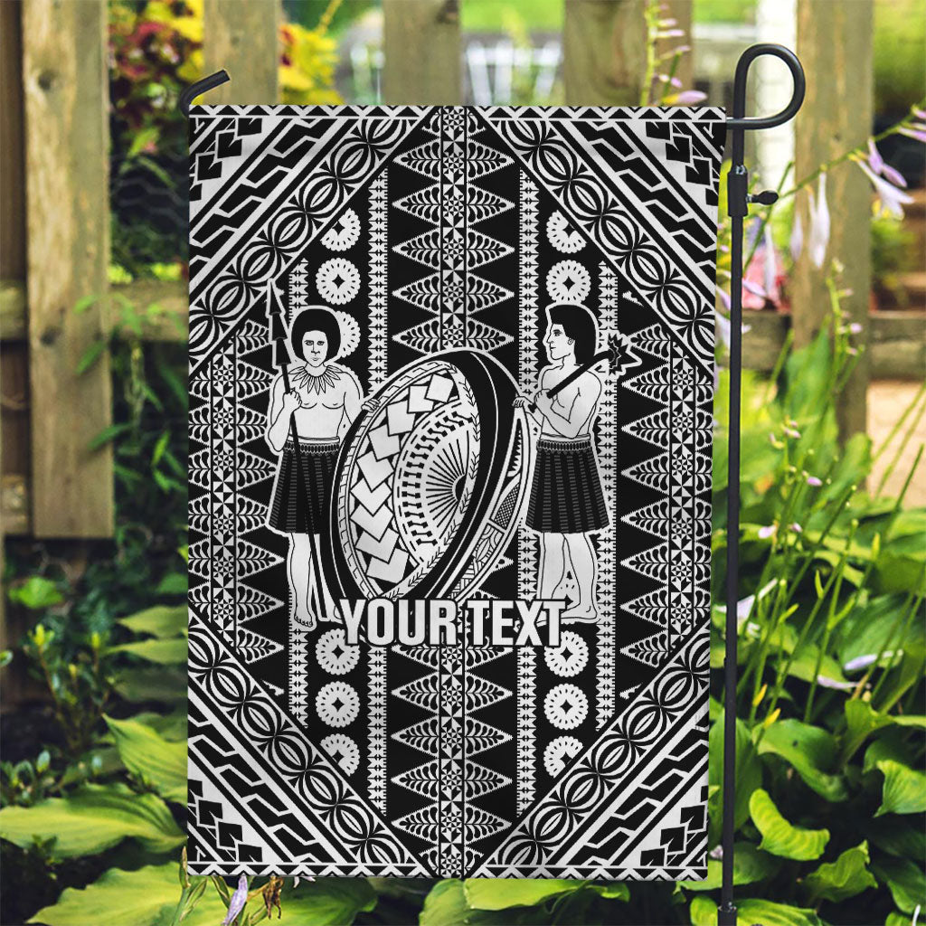 Fiji Custom Rugby National Heritage Garden Flag Black Traditional Masi Inspired LT9 Garden Flag Black - Polynesian Pride