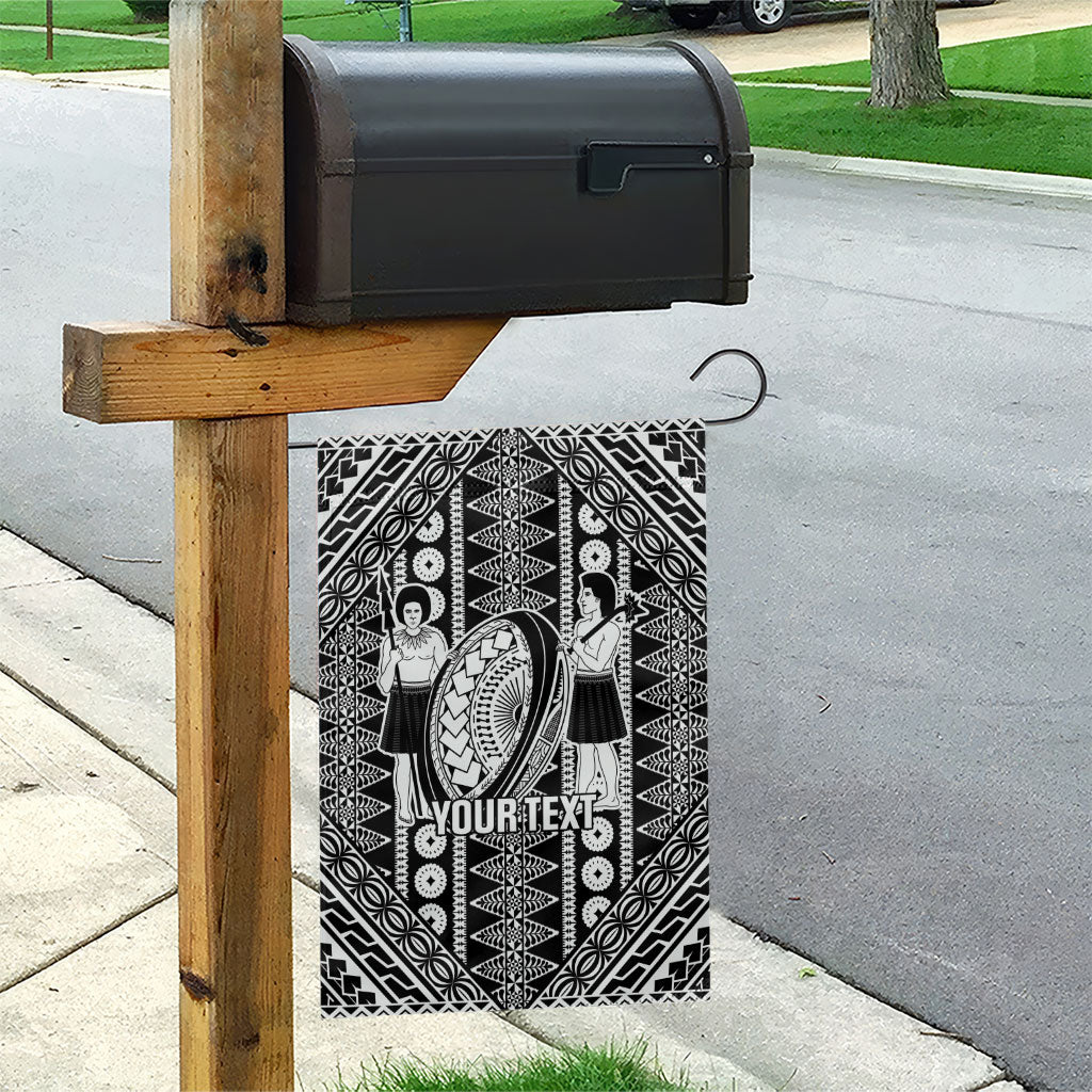 Fiji Custom Rugby National Heritage Garden Flag Black Traditional Masi Inspired LT9 - Polynesian Pride