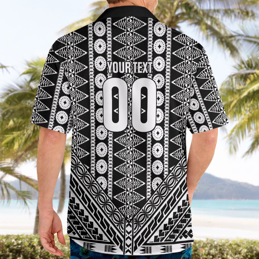 Fiji Custom Rugby National Heritage Hawaiian Shirt Black Traditional Masi Inspired LT9 - Polynesian Pride