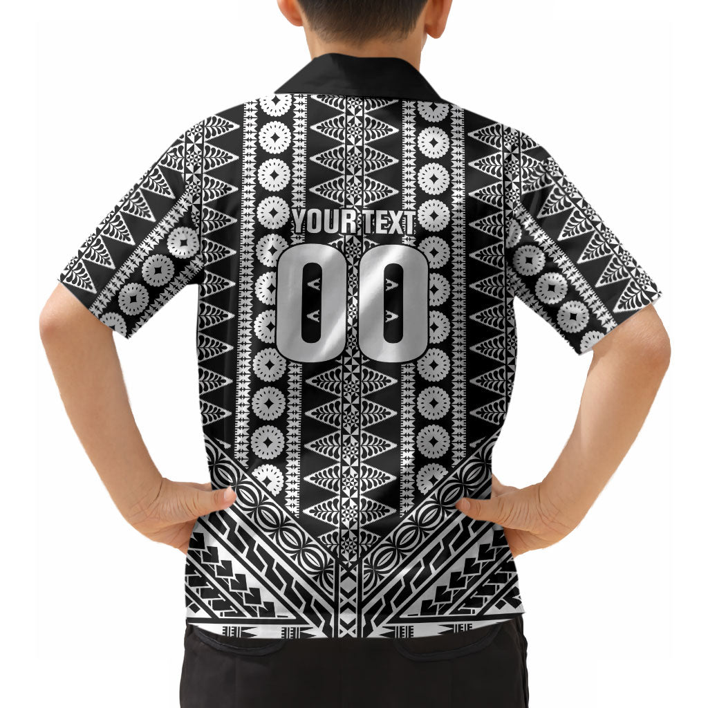 Fiji Custom Rugby National Heritage Hawaiian Shirt Black Traditional Masi Inspired LT9 - Polynesian Pride