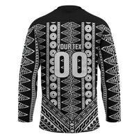 Fiji Custom Rugby National Heritage Hockey Jersey Black Traditional Masi Inspired LT9 - Polynesian Pride