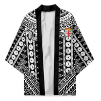 Fiji Custom Rugby National Heritage Kimono Black Traditional Masi Inspired LT9 Unisex Black - Polynesian Pride