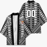 Fiji Custom Rugby National Heritage Kimono Black Traditional Masi Inspired LT9 - Polynesian Pride