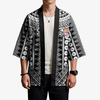 Fiji Custom Rugby National Heritage Kimono Black Traditional Masi Inspired LT9 - Polynesian Pride
