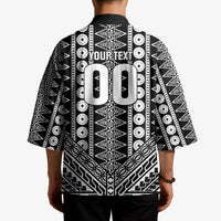 Fiji Custom Rugby National Heritage Kimono Black Traditional Masi Inspired LT9 - Polynesian Pride
