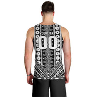 Fiji Custom Rugby National Heritage Men Tank Top Black Traditional Masi Inspired LT9 - Polynesian Pride