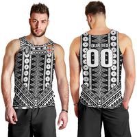 Fiji Custom Rugby National Heritage Men Tank Top Black Traditional Masi Inspired LT9 - Polynesian Pride