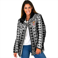 Fiji Custom Rugby National Heritage Padded Jacket Black Traditional Masi Inspired LT9 Women Black - Polynesian Pride