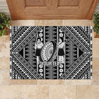 Fiji Custom Rugby National Heritage Rubber Doormat Black Traditional Masi Inspired LT9 Black - Polynesian Pride