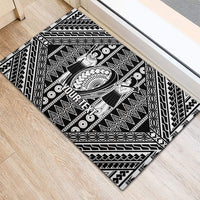 Fiji Custom Rugby National Heritage Rubber Doormat Black Traditional Masi Inspired LT9 - Polynesian Pride
