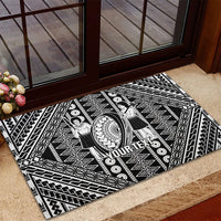 Fiji Custom Rugby National Heritage Rubber Doormat Black Traditional Masi Inspired LT9 - Polynesian Pride